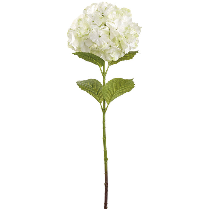 30.5" Real Touch Hydrangea Silk Flower Stem -White/Green (Pack of 12) - FSH454-WH/GR