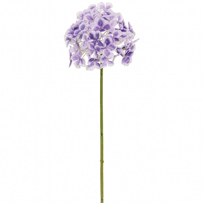 24.5" Hydrangea Silk Flower Stem -White/Purple (Pack of 12) - FSH457-WH/PU