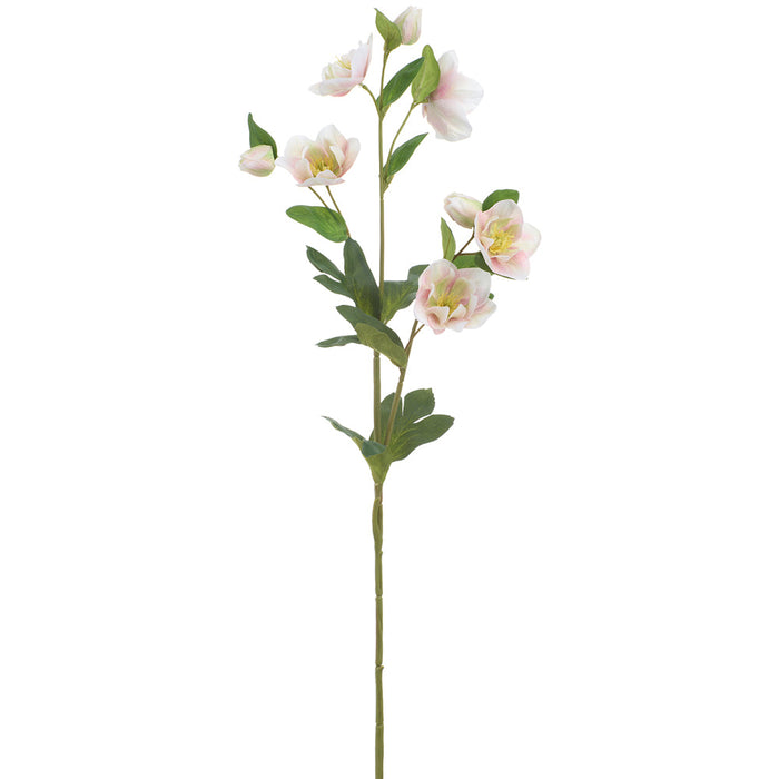 31" Helleborus Silk Flower Stem -Pink/Green (Pack of 12) - FSH504-PK/GR