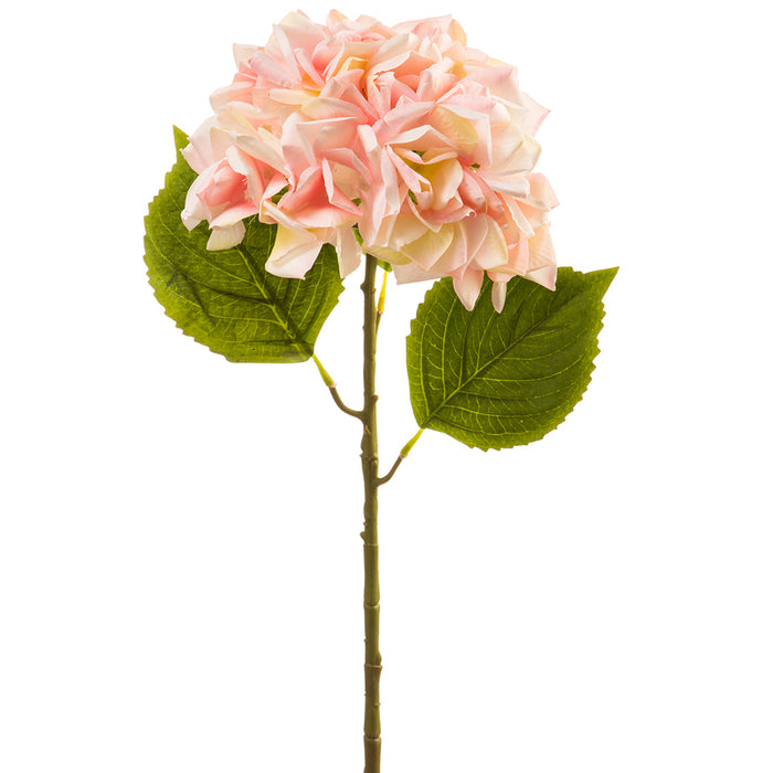 22.25" Silk Hydrangea Flower Stem -Soft Pink (pack of 12) - FSH586-PK/SO