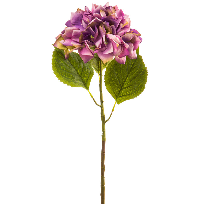 22.25" Silk Hydrangea Flower Stem -Purple/Amethyst (pack of 12) - FSH586-PU/AY