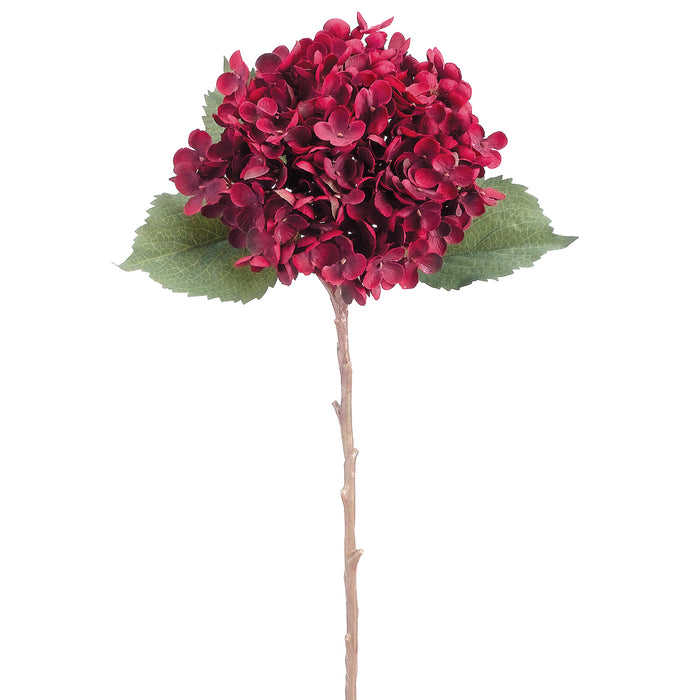 20.5" Silk Hydrangea Flower Spray -Burgundy (pack of 24) - FSH614-BU