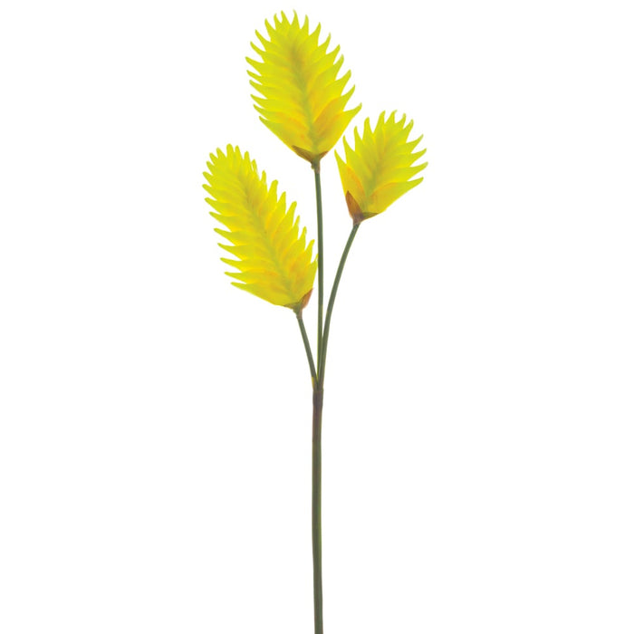 36.5" Heliconia Silk Flower Stem -Yellow (pack of 12) - FSH700-YE