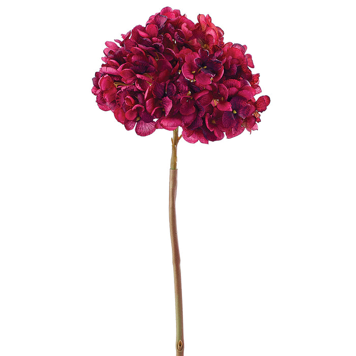 23.6" Hydrangea Silk Flower Stem -Burgundy/Red (pack of 6) - FSH708-BU/RE