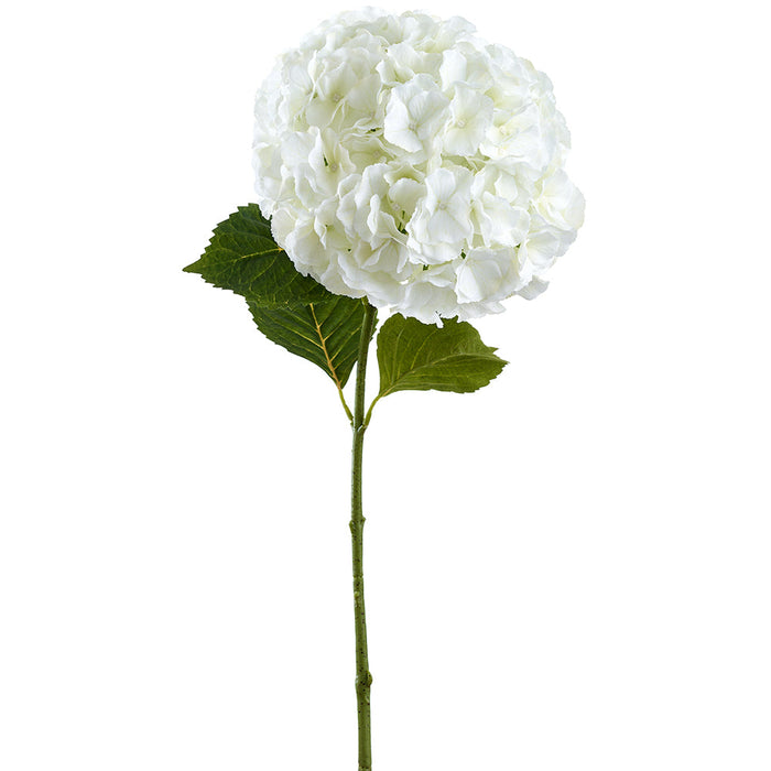 34" Hydrangea Silk Flower Stem -White (Pack of 6) - FSH768-WH