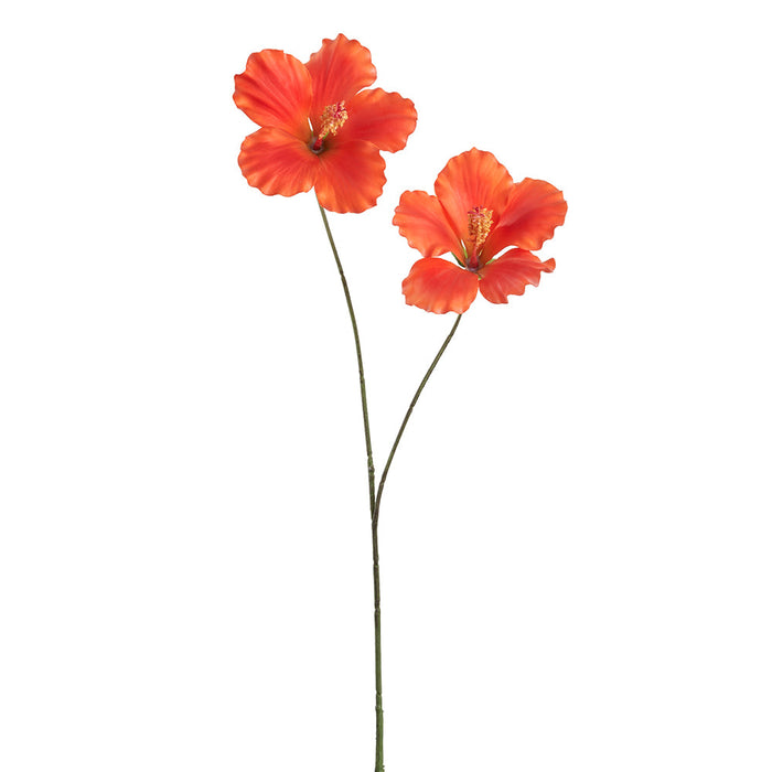 32.5" Hibiscus Silk Flower Stem -Orange (pack of 12) - FSH790-OR