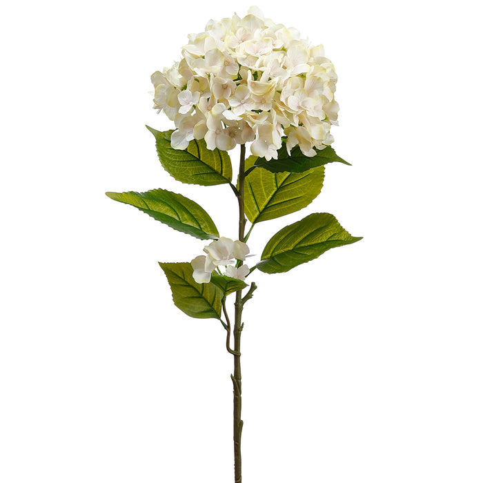 40" Silk Hydrangea Flower Stem -Cream/Blush (pack of 6) - FSH813-CR/BS