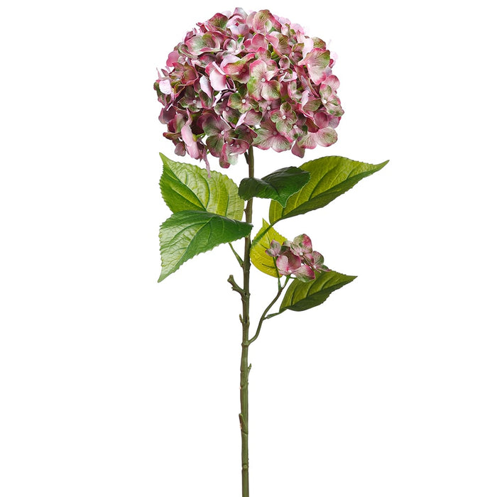 40" Silk Hydrangea Flower Stem -Lavender/Burgundy (pack of 6) - FSH813-LV/BU