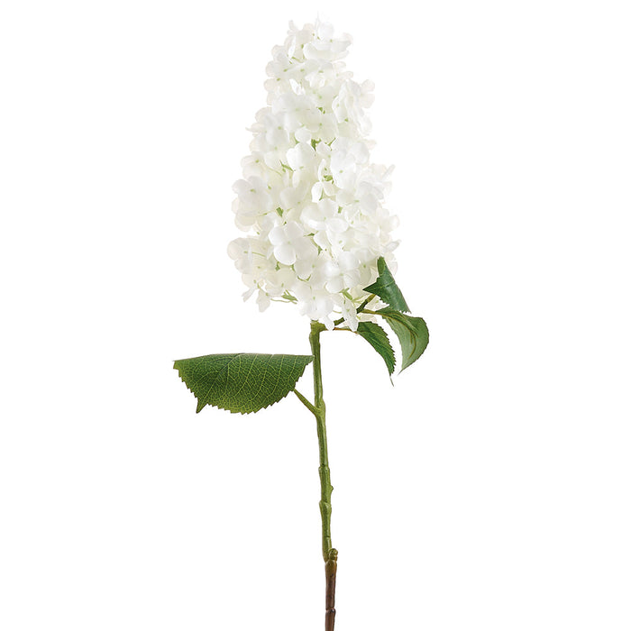 36" Real Touch Cone Hydrangea Silk Flower Stem -White (Pack of 6) - FSH841-WH