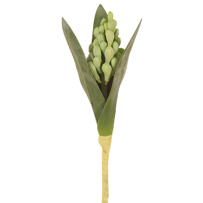 9" Artificial Hyacinth Flower Bud Stem -White (pack of 12) - FSH851-WH