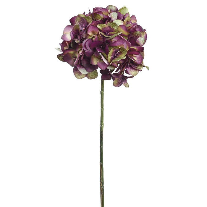 18.5" Silk Hydrangea Flower Spray -Eggplant (pack of 12) - FSH900-EP