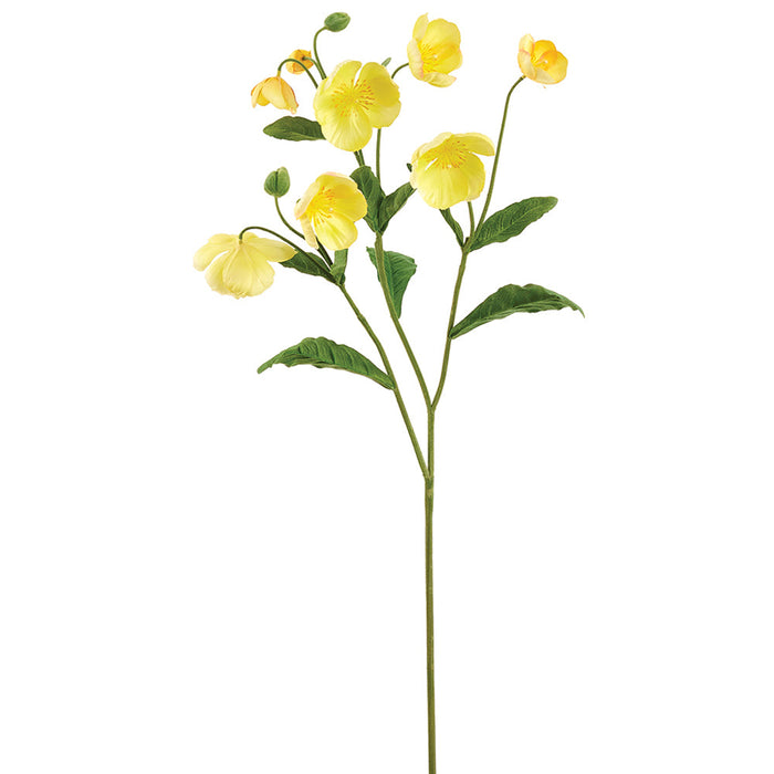 47" Helleborus Silk Flower Stem -Yellow (Pack of 6) - FSH985-YE