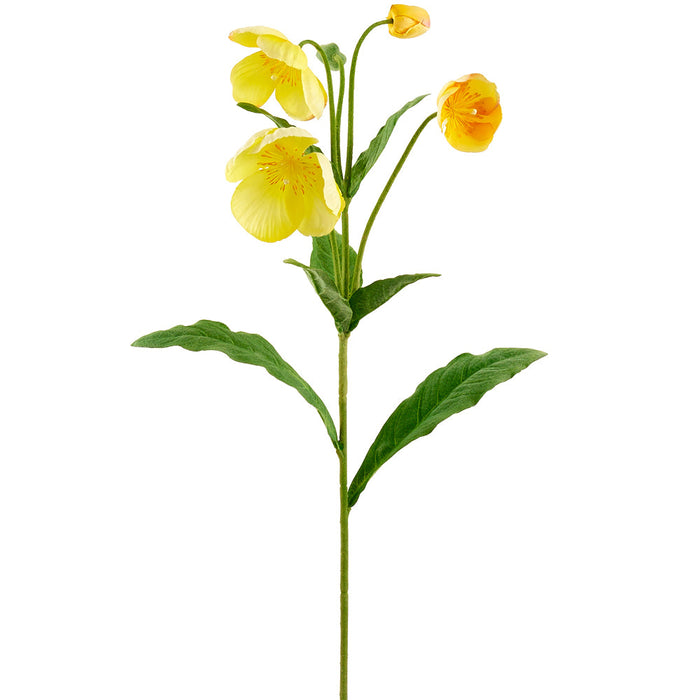 34" Helleborus Silk Flower Stem -Yellow (Pack of 12) - FSH986-YE