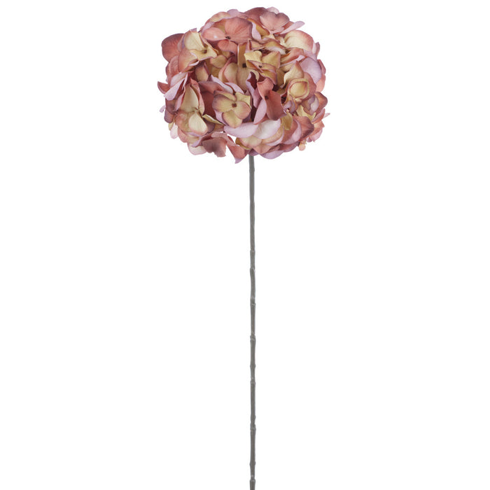 30" Hydrangea Silk Flower Stem -Tan/Green (Pack of 12) - FSH990-MV/GR
