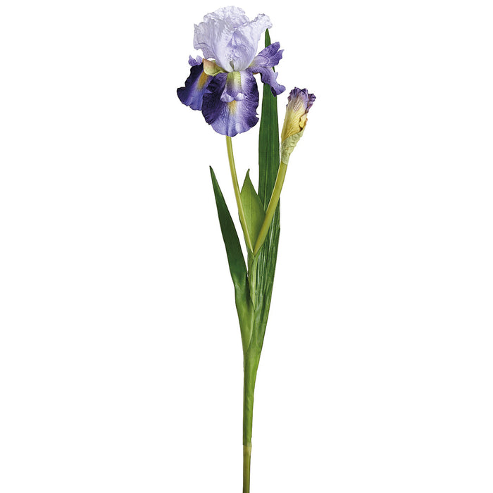 37" Iris Silk Flower Stem -Purple/Lavender (Pack of 12) - FSI076-PU/LV