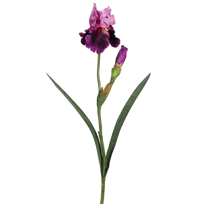 28" Silk Bearded Iris Flower Spray -Violet/Lilac (pack of 12) - FSI320-VI/LL