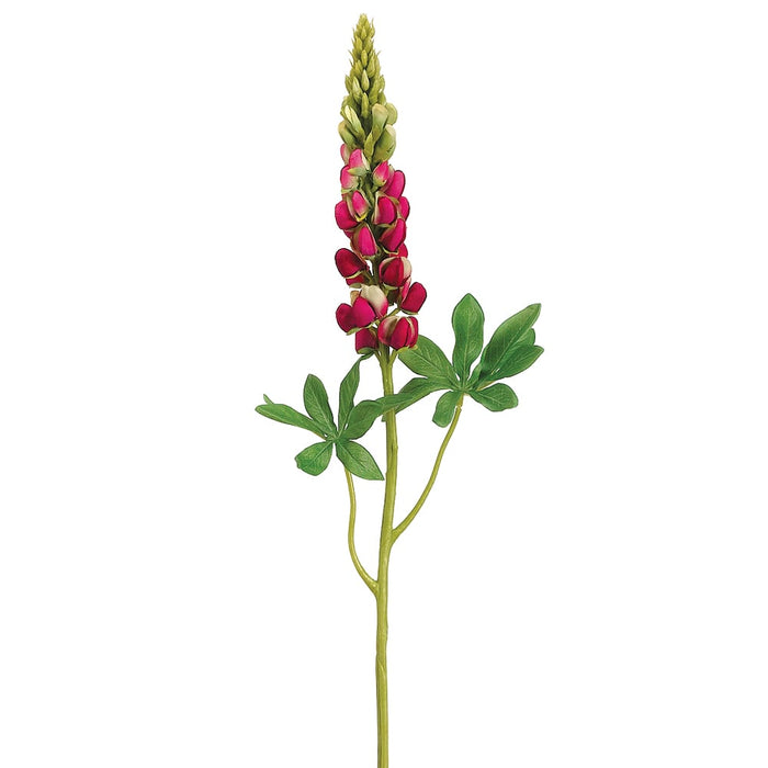33" Silk Lupine Flower Spray -Beauty/Green (pack of 12) - FSL040-BT/GR