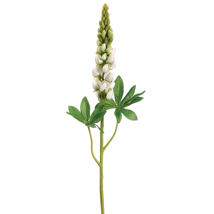 33" Silk Lupine Flower Spray -Cream/Green (pack of 12) - FSL040-CR/GR