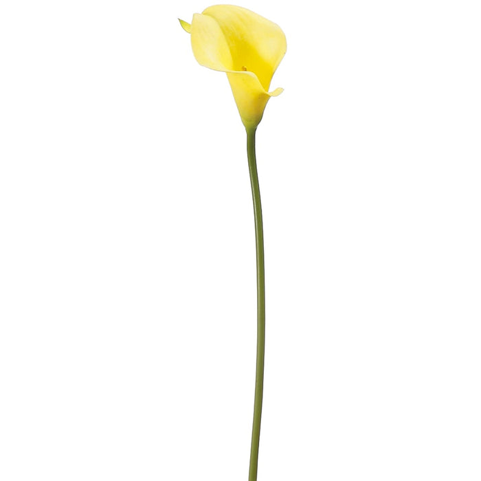 15" Silk Mini Calla Lily Flower Spray -Yellow (pack of 12) - FSL070-YE