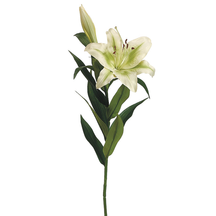 35" Silk Stargazer Lily Flower Spray -Green (pack of 12) - FSL122-GR