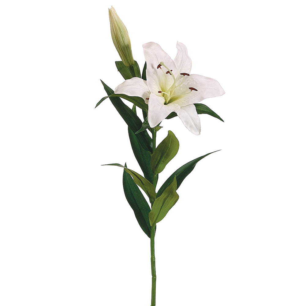 lily stargazer white 35" Silk Stargazer Lily Flower Spray -White (Pack of 12)