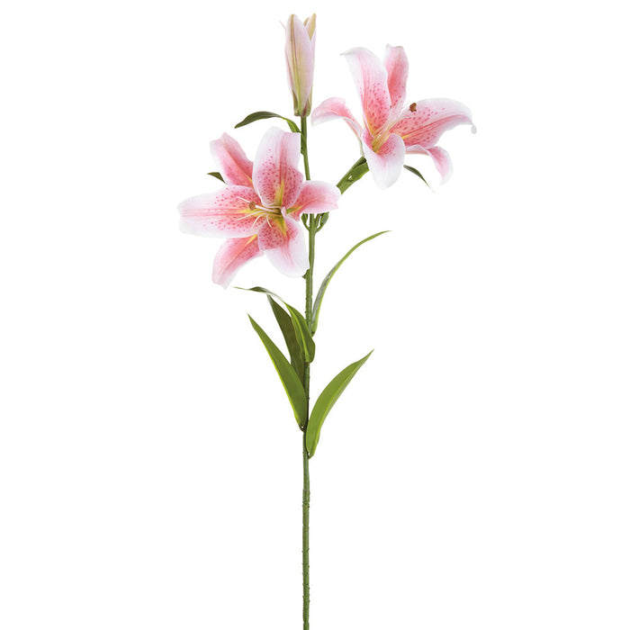 faux tiger lilies 34" Outdoor UV-Resistant Artificial Tiger Lily Flower Stem -Pink — Silks Are Forever