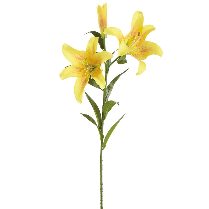 tiger lily stalk 34" Outdoor UV-Resistant Artificial Tiger Lily Flower Stem -Yellow (Pack of 12)