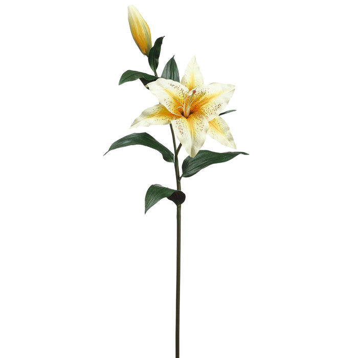 32" Silk Lily Flower Stem -Yellow (pack of 6) - FSL260-YE