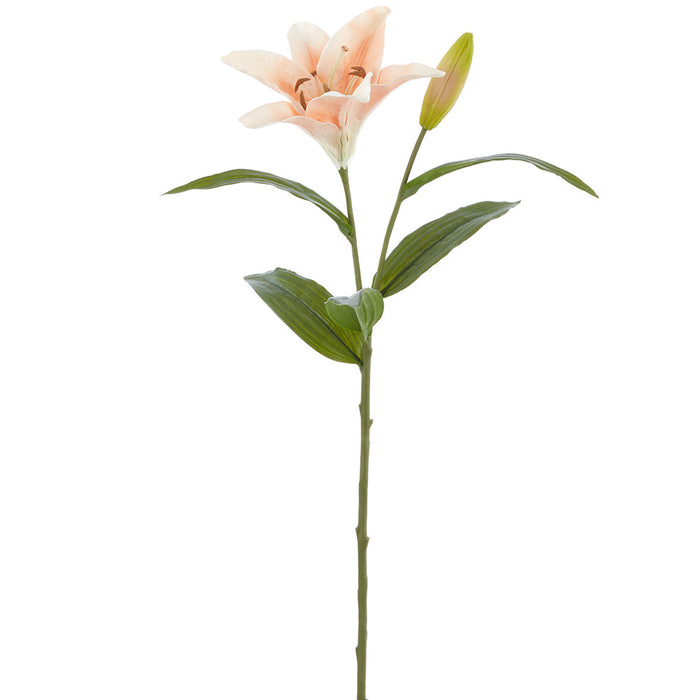 29" Real Touch Casablanca Lily Silk Flower Stem -Peach (Pack of 6) - FSL280-PE