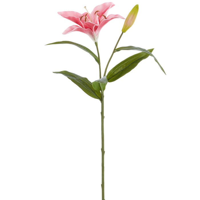 29" Real Touch Casablanca Lily Silk Flower Stem -Pink (Pack of 6) - FSL280-PK