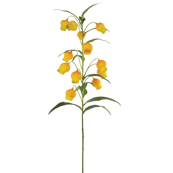 38" Silk Golden Lily Of The Valley Flower Stem -Yellow (pack of 6) - FSL361-YE