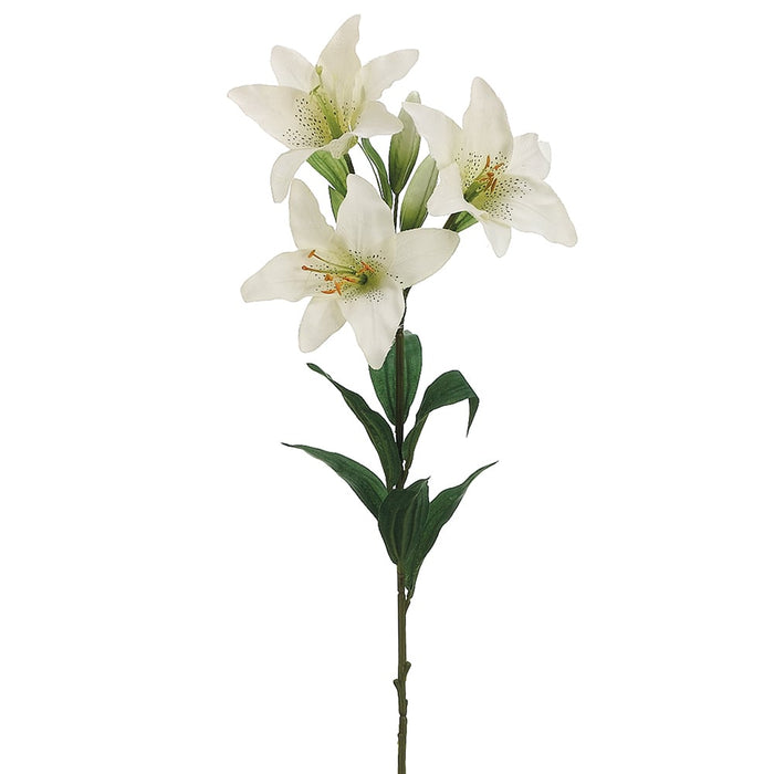 30" Silk Day Lily Flower Spray -White (pack of 12) - FSL471-WH
