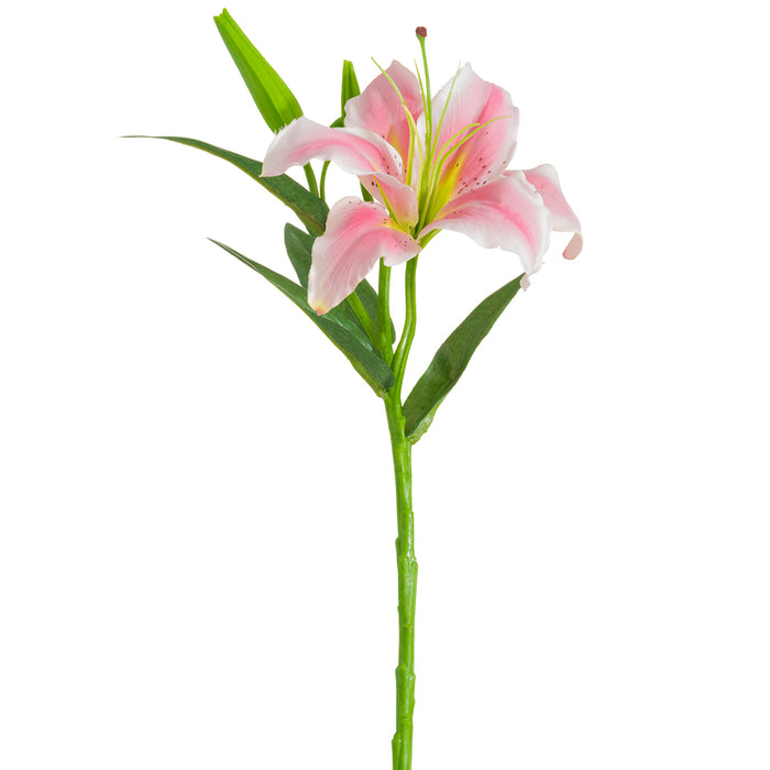 15" Silk Day Lily Flower Stem -Pink (pack of 12) - FSL521-PK