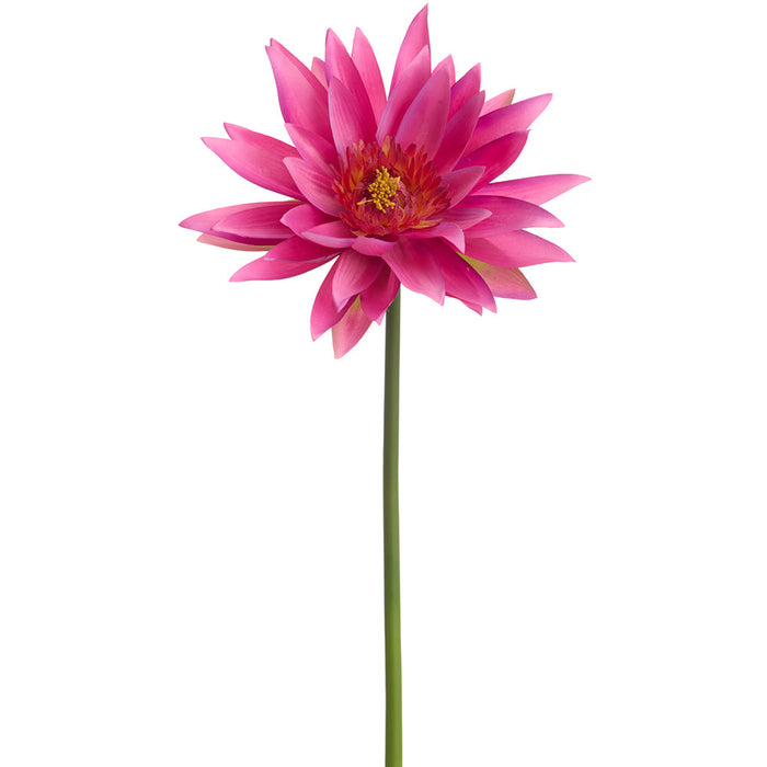 27" Water Lily Silk Flower Stem -Hot Pink (Pack of 12) - FSL534-PK/HT