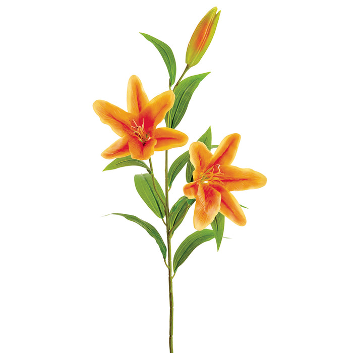 43" Lily Silk Flower Stem -Orange (pack of 12) - FSL535-OR