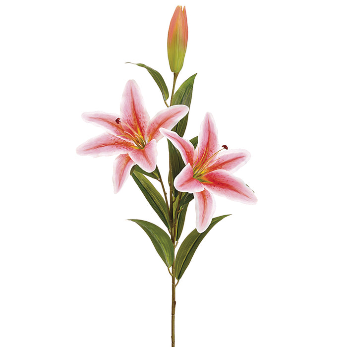43" Lily Silk Flower Stem -Pink (pack of 12) - FSL535-PK