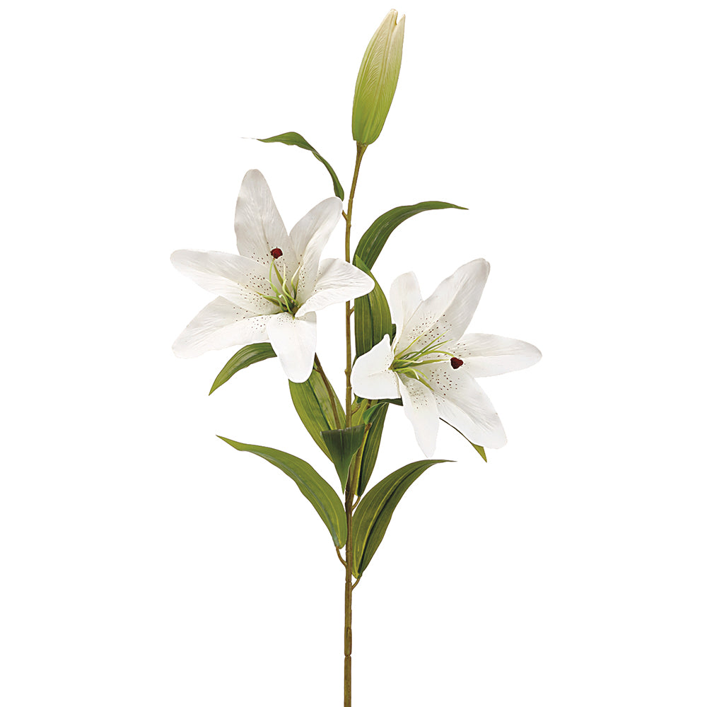 43" Lily Silk Flower Stem White Lily Stem