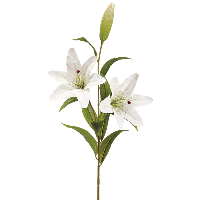 43" Lily Silk Flower Stem -White (pack of 12) - FSL535-WH