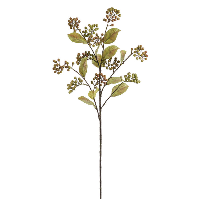 37" Crape Myrtle Berry Artificial Flower Stem -Green (Pack of 12) - FSM007-GR