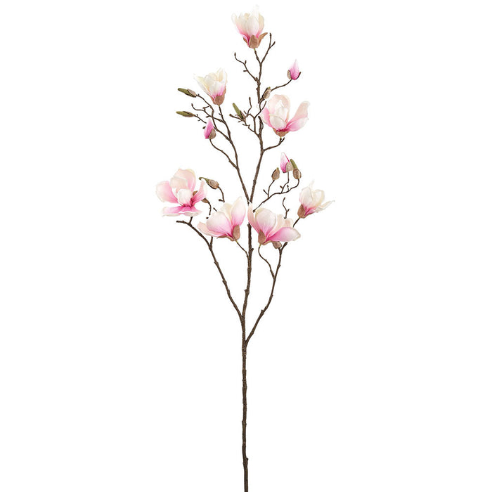 45" Magnolia Silk Flower Stem -Cream/Pink (Pack of 6) - FSM011-CR/PK