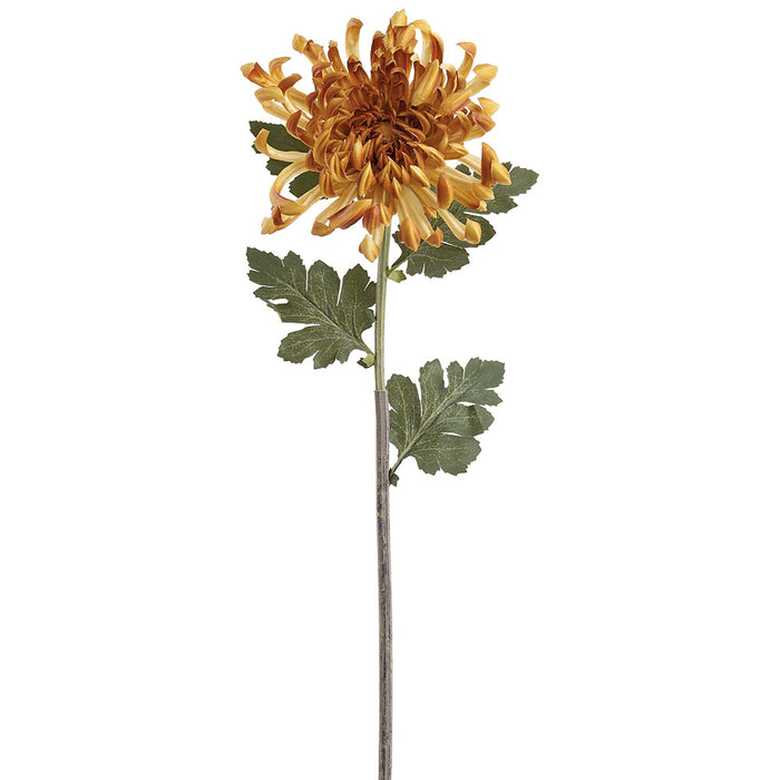 30" Spider Mum Silk Flower Stem -Mustard (Pack of 12) - FSM015-MD