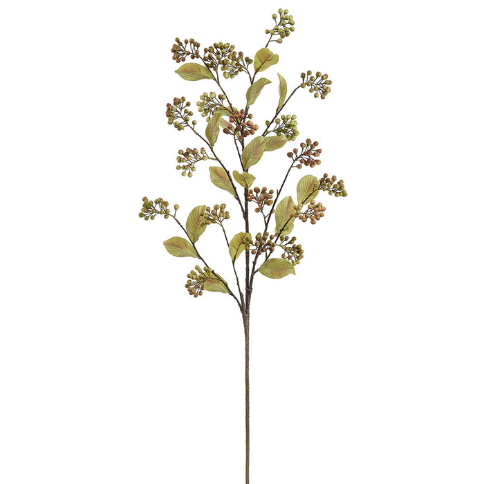 48" Crape Myrtle Berry Artificial Flower Stem -Green (Pack of 12) - FSM016-GR