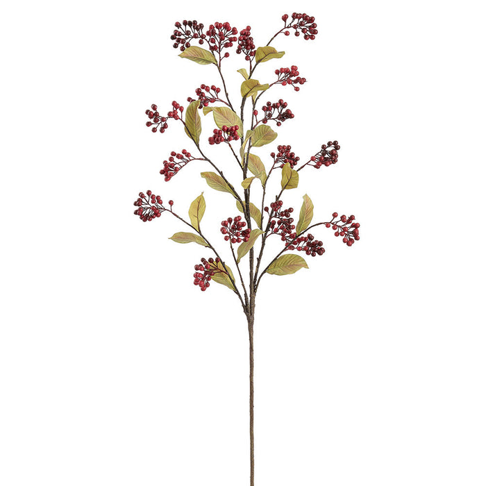 48" Crape Myrtle Berry Artificial Flower Stem -Red (Pack of 12) - FSM016-RE