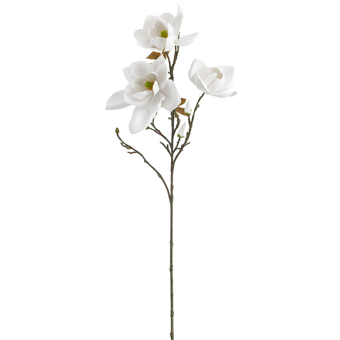 42" Magnolia Faux Flower Stem -White (Pack of 8) - FSM040-WH