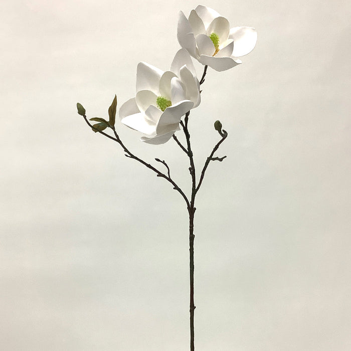 34" Magnolia Faux Flower Stem -White (Pack of 12) - FSM041-WH