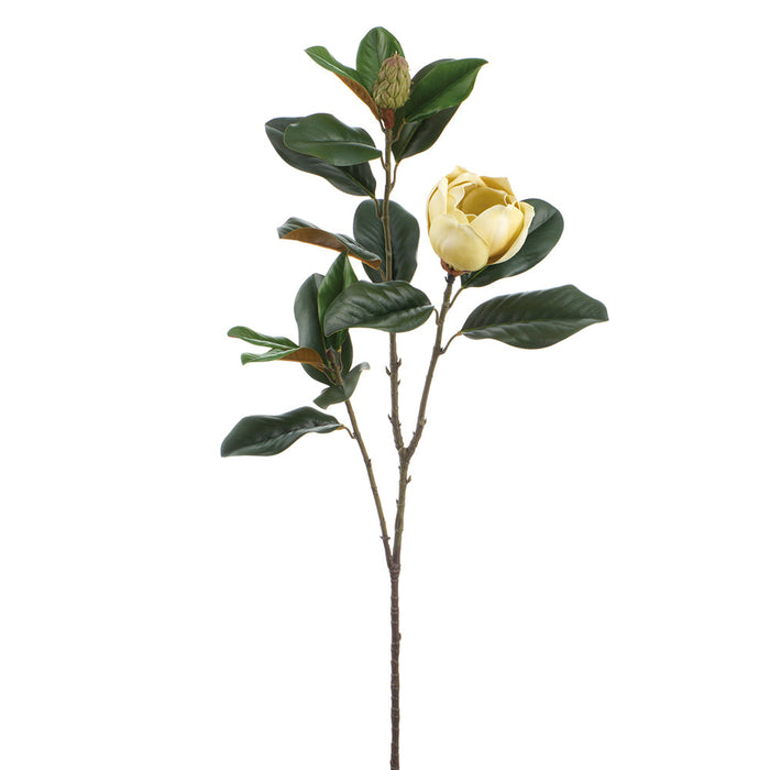 42" Magnolia Silk Flower Stem -Yellow (Pack of 6) - FSM070-YE