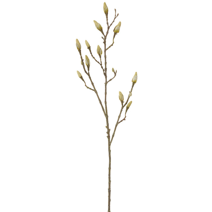 35.5" Magnolia Bud Silk Flower Stem -Green/Brown (pack of 12) - FSM092-GR/BR