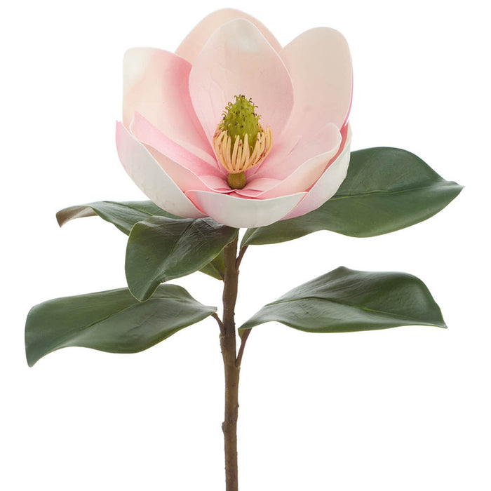 18" Magnolia Silk Flower Stem -Pink (Pack of 6) - FSM110-PK