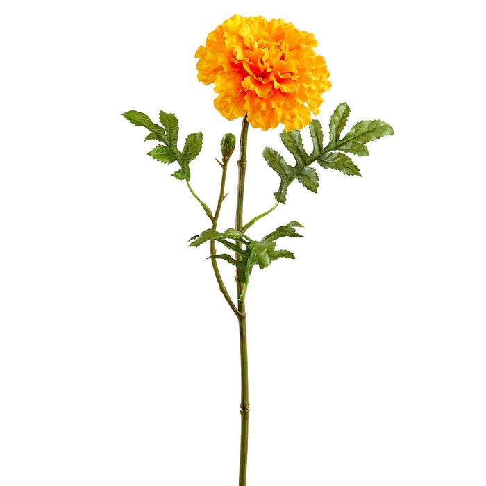 20 Silk Marigold Flower Stem -Orange (pack of 12)