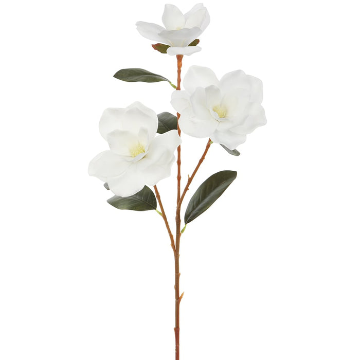 32" Silk Magnolia Flower Stem -White (pack of 12) - FSM203-WH